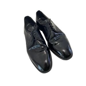 Pronto Uomo Oxford Shoes Men 9.5 Black Good Patent Leather Firenze